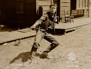 Rope Prints: THE SILENT MAN, William S. Hart on lobbycard, 1917