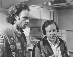 Trumbull Prints: SILENT RUNNING, from left: Bruce Dern, director Douglas Trumbull on set, 1972