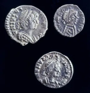 Coin Prints: Silver coins of a quarter and half siliqua with Heraclius I