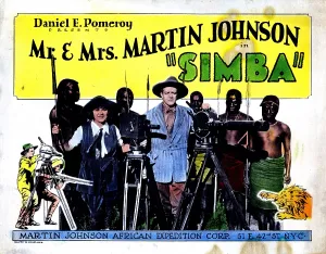 Explorers Prints: SIMBA: THE KING OF THE BEASTS, from left, Osa Johnson, Martin Johnson, 1928