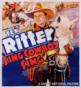 Ritter Prints: SING, COWBOY, SING, poster art, Tex Ritter, 1937
