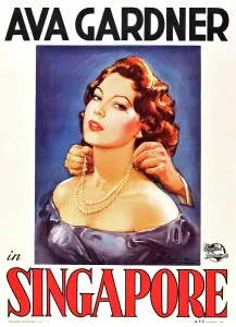 3ev In Prints: SINGAPORE, Ava Gardner on poster art, 1947