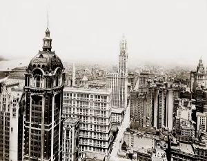 Financial District Prints: Singer Building (left foreground)