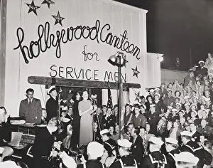 Performance Portraits Prints: Singer Ginny Sims performs at the dedication of the Hollywood Canteen