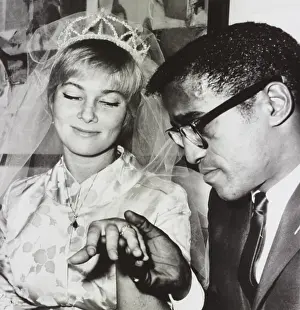 Wedding Prints: Singer Sammy Davis Jr. with his bride