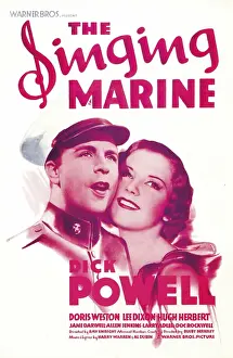 1937 Movies Prints: THE SINGING MARINE, from left: Dick Powell, Doris Weston, 1937