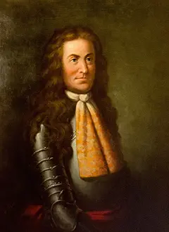 Governor Prints: Sir Edmund Andros, by Frederick Stone Batcheller, 19th century painting, oil on canvas
