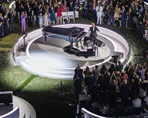 Entertainers Prints: Sir Elton John performs on the South Lawn of the White House, Sept. 23, 2022