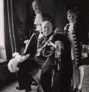 Grandson Prints: Sir Winston Churchill (front), his son Randolph Churchill (back left)