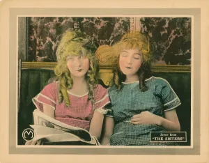 Closeup Prints: THE SISTERS, lobbycard, from left, Lillian Gish, Dorothy Gish, 1914