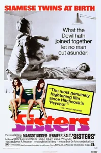 Horror Movies Prints: SISTERS, US poster art, Margot Kidder, (on bench), 1973