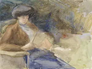 20 40 Years Old Prints: Sitting Woman Reading, by Bramine Hubrecht