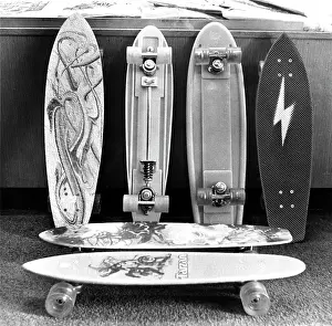 Wheels Prints: Skateboards, become hugely popular in the mid-1970s