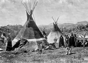 Images Dated 27th August 2008: Skin tepees, Shoshone Indians. ca. 1880-1910