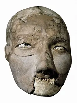 Prehistoric Prints: Skull, from Jericho. Neolithic art
