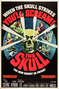 Murder Prints: THE SKULL, US poster art, top right with dagger: Peter Cushing, 1965