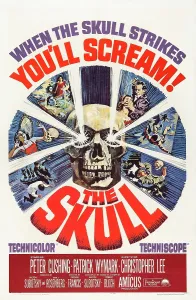 3ev In Prints: THE SKULL, US poster, Peter Cushing (top right with dagger), 1965