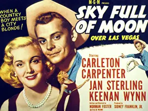 Carleton Prints: SKY FULL OF MOON, US lobbycard, from left: Jan Sterling, Carleton Carpenter, 1952