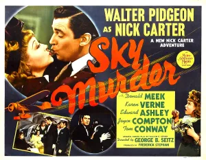 Kaaren Prints: SKY MURDER, top left from left: Kaaren Verne, Walter Pidgeon, 1940