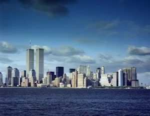 Financial District Prints: Skyline of lower Manhattan before the 9/11 terrorist attacks