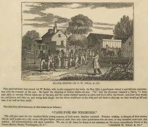 Abolitionists Prints: A slave coffle setting out from the business of J.W. Neal in Washington, D.C. in the 1830s