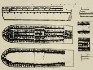 Technician Prints: Slave ship. Painting; Engraving. AISA/Everett Collection**US SALES ONLY**