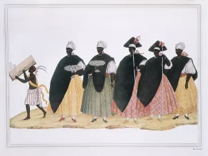 Watercolour Prints: Slaves dressed for 'Fiesta del Rosario' festival