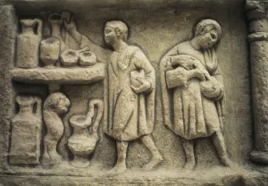 Crome Prints: Slaves preparing wine. Roman art. Relief on rock. AISA/Everett Collection**US SALES ONLY**