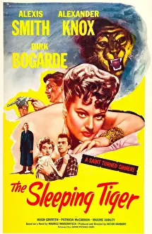 Holding Prints: THE SLEEPING TIGER, US poster, Alexis Smith (center), 1954