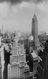 Wall Street Prints: The slender 950 foot tower of 70 Pine Street (right mid-ground)