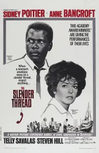 Bancroft Prints: THE SLENDER THREAD, US poster, Sidney Poitier, Anne Bancroft, 1965
