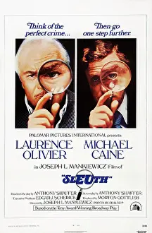 Thriller Prints: SLEUTH, US poster, from left: Laurence Olivier
