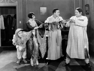 Bathrobe Prints: SLIPPING WIVES, from left: Stan Laurel