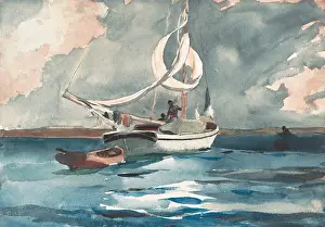Coast Prints: SLOOP, NASSAU, by Winslow Homer, 1899, American watercolor painting