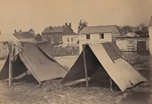 Cities Prints: Two small US Army tents in Richmond, Virginia, in July 1865