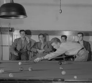 Pastime Prints: Small town high school youths idling in the pool hall on Saturday afternoon