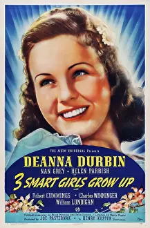 Deanna Prints: THREE SMART GIRLS GROW UP, US poster art, Deanna Durbin, 1939