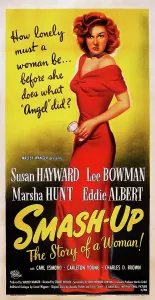 Red Hair Prints: SMASH-UP: THE STORY OF A WOMAN, Susan Hayward on poster art, 1947