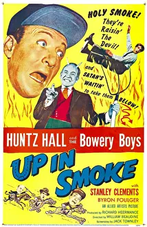 Byron Prints: UP IN SMOKE, US poster, from left: Huntz Hall, Byron Foulger, Stanley Clements, 1957