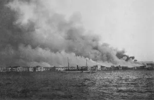 Port Prints: Smyrna, Turkey, burning on Sept. 14, 1922
