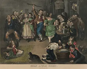 Celebration Prints: Snap Apple Night, by Currier & Ives