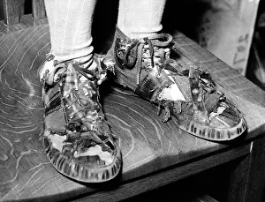 Sneakers Prints: Sneakers, (School publicity shot supporting PTA's replacement of worn shoes)