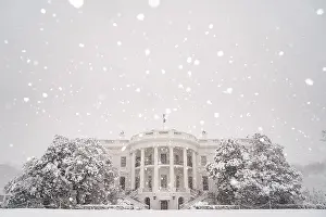 Winter Prints: Snow falls on the south lawn of the White House on Jan