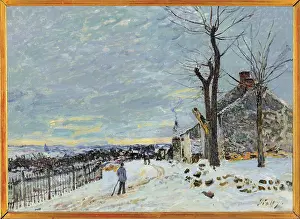 Tranquil Scene Prints: Snow at Veneux Nadon, by Alfred Sisley