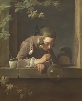 Lcgr1605 Prints: Soap Bubbles, by Jean Chardin, 1733-34
