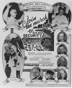 Relief Prints: Social Security 45th Anniversary Poster