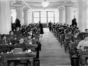 Records Prints: Social Security workers in the new offices established in Baltimore