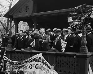 Years Old Prints: Socialist Congressman Meyer London speaking at a Union Square rally for striking street car workers