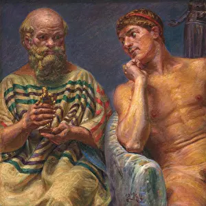 Youth Prints: Socrates and Alcibiades, 1914, by Kristian Zahrtmann