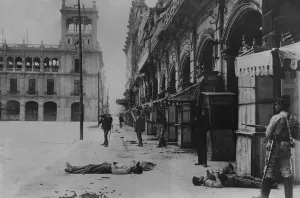 Assassination Prints: Soldier on alert among dead bodies in Mexico City